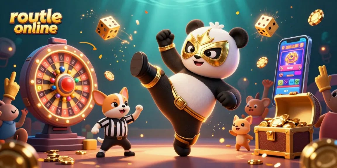 Experience thrilling roulette online action with animated panda and chihuahua amid wild celebration.