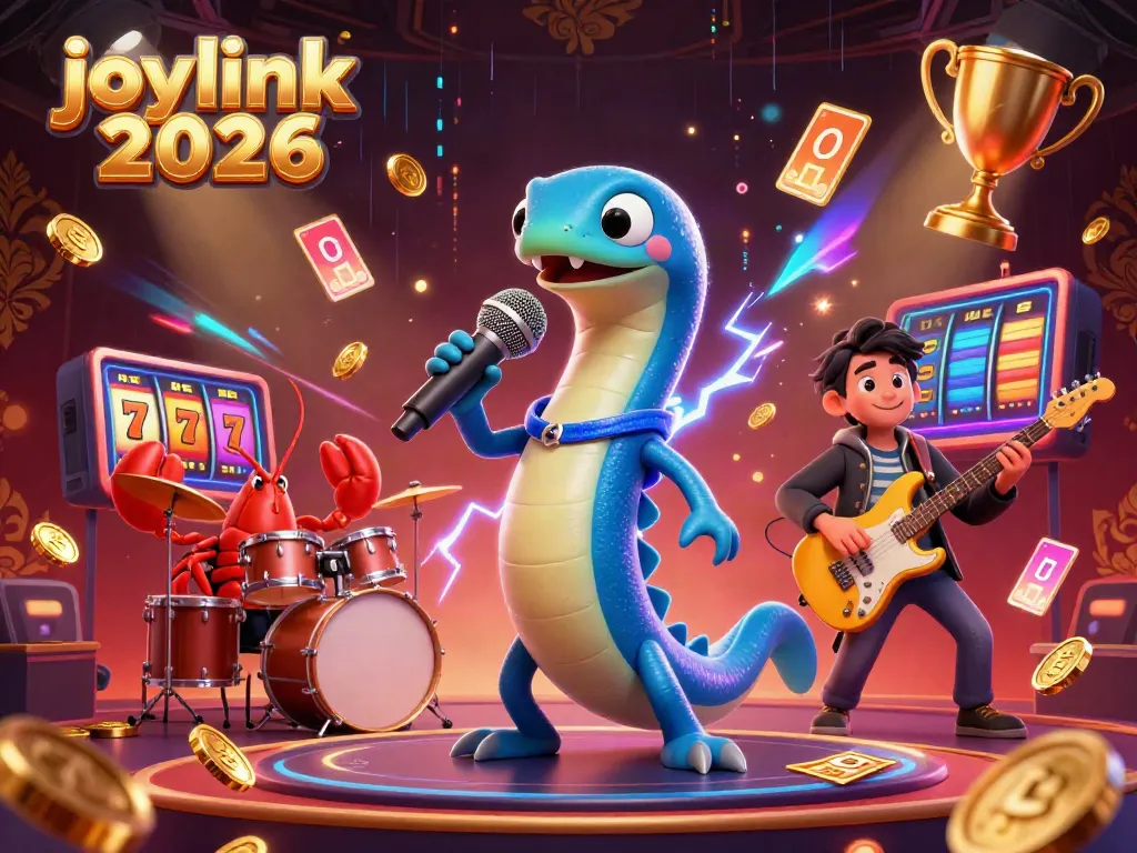 Enjoy dynamic gaming action with joylink 2026 featuring an electric eel DJ and casino-themed elements.