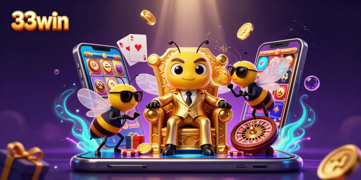 Play and win at 33win with stunning casino games and dynamic visuals in this vibrant digital art!