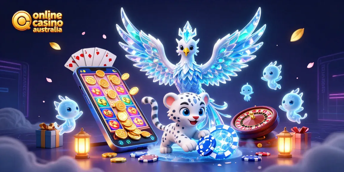 Experience online casino australia excitement with vibrant characters and casino elements.
