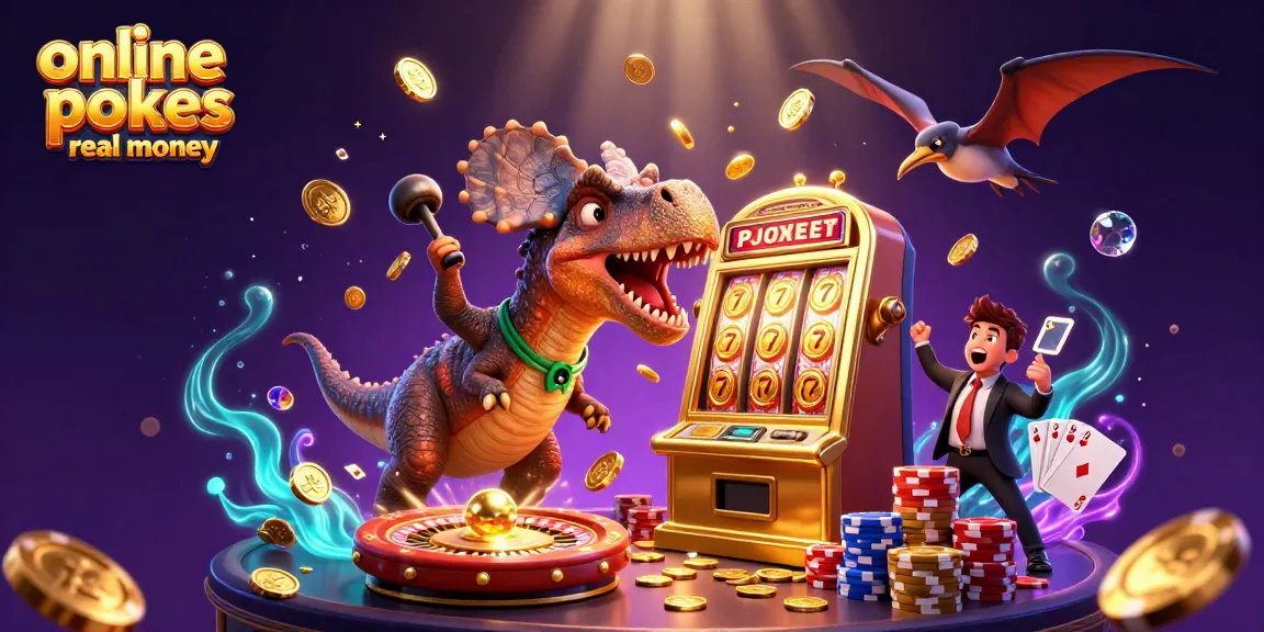 Experience online pokies real money action with a dinosaur jackpot scene full of excitement.